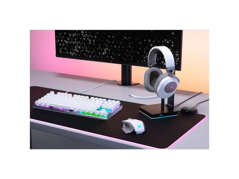Corsair Headset HS65 Wireless Weiss Kabellosses Gaming Headset mit Surround Sound