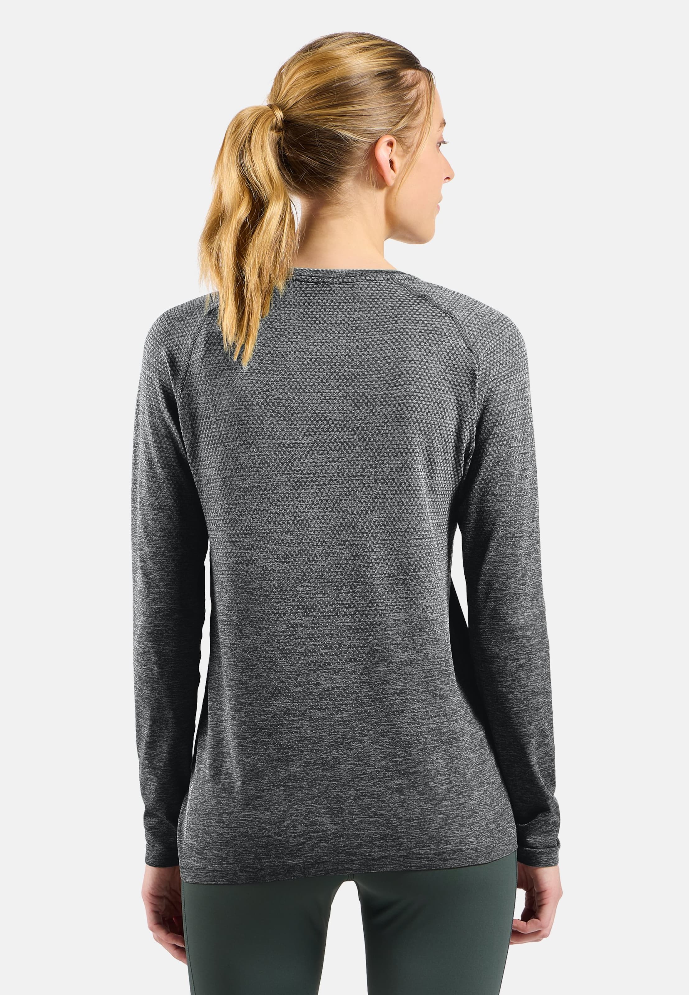 Essentials Seamless Langarm-Laufshirt in stone grey melange