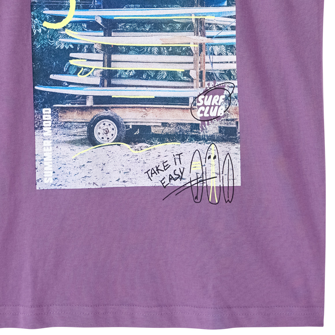 Yigga Jungen T-Shirt mit Foto-Print lila