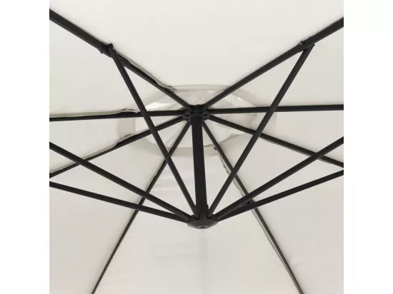 Parasol cantilever 3,5 m blanc sable