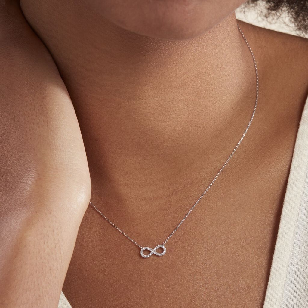 Collier Infini Empierre Or Blanc Diamant