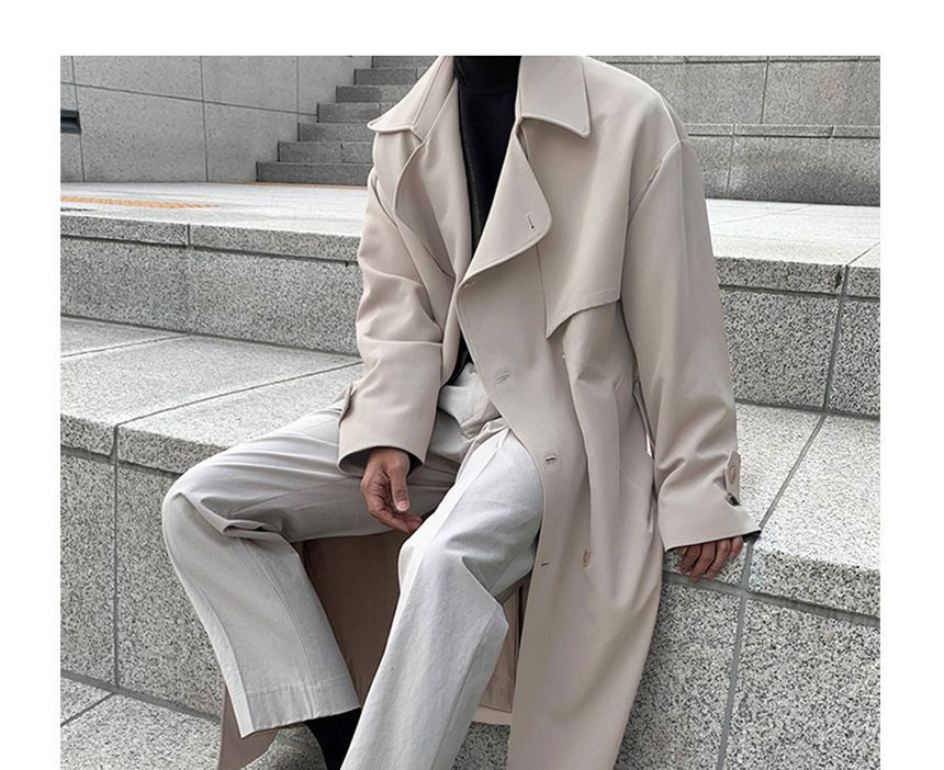 Orungeetun - Trenchcoat met lange mouwen en één rij knopen