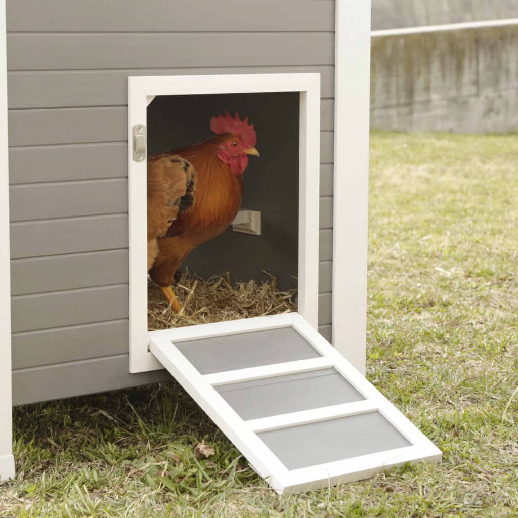 Kerbl Eco Kippenhok Barney, kunststof, 137x73x83 cm, grijs en wit, 81731