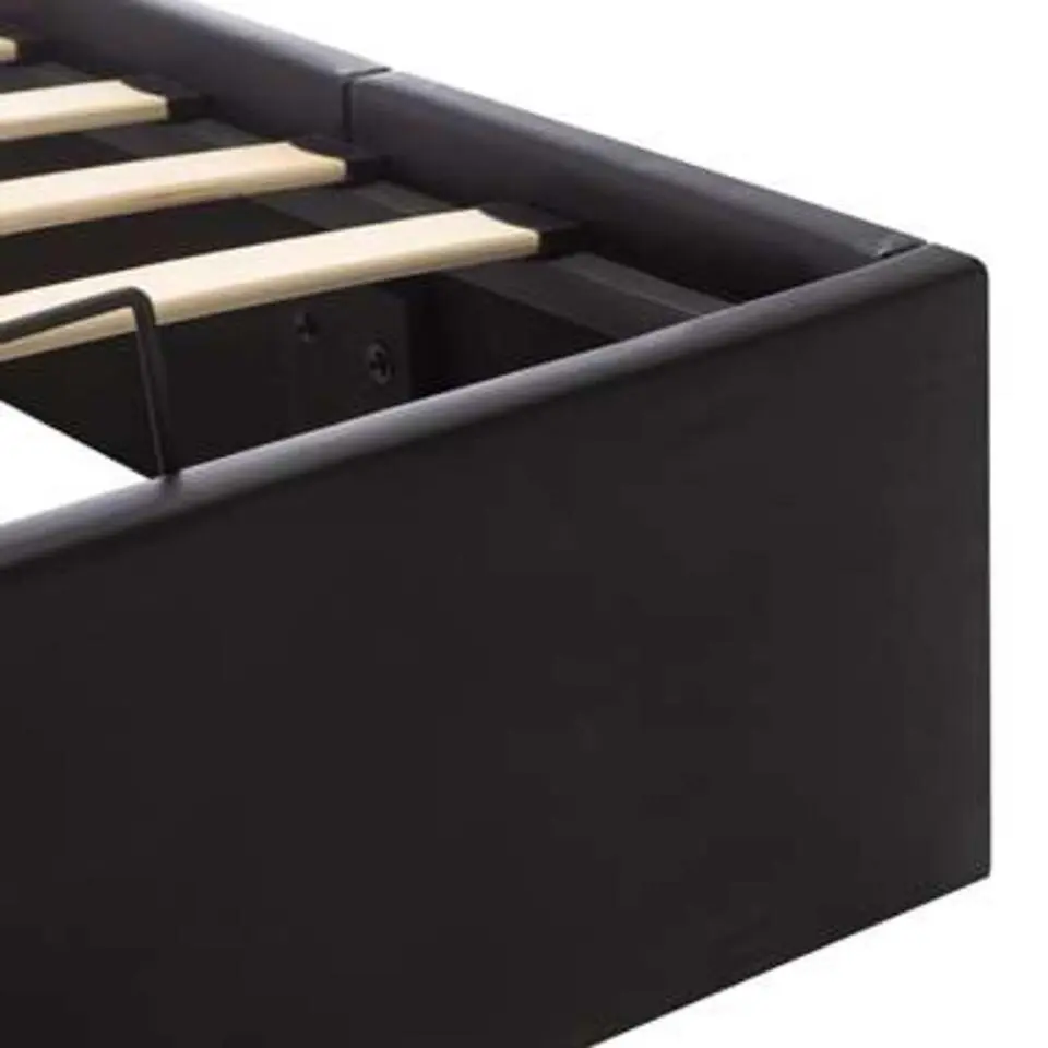 vidaXL - Tweepersoonbed met opbergruimte - Zwart - Kunstleer - 180x200 cm