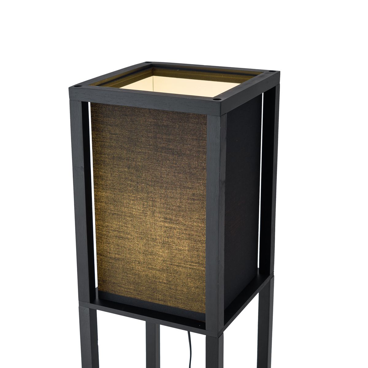 Moderne vloerlamp zwart met stoffen kap - Stojan