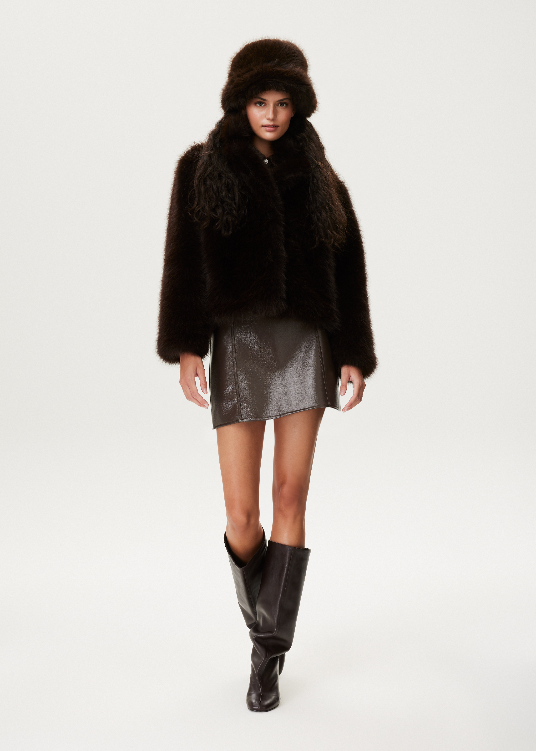 Korte faux fur jas