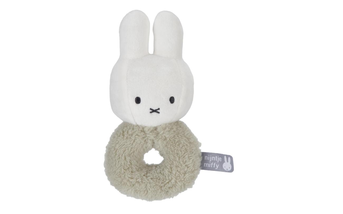 Nijntje Miffy Fluffy Rammelaar groen