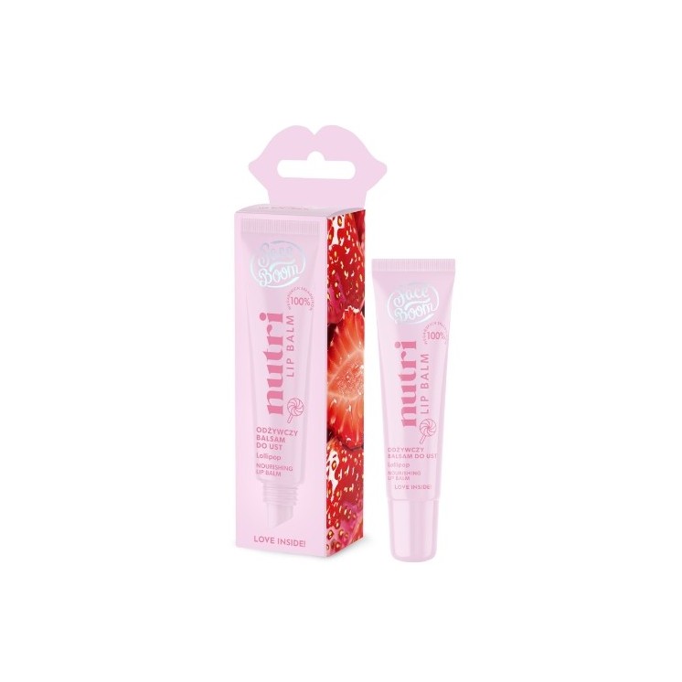 FaceBoom Nutri Lip Balm Pflegender Lippenbalsam mit Erdbeersaft LOLLIPOP 10 g