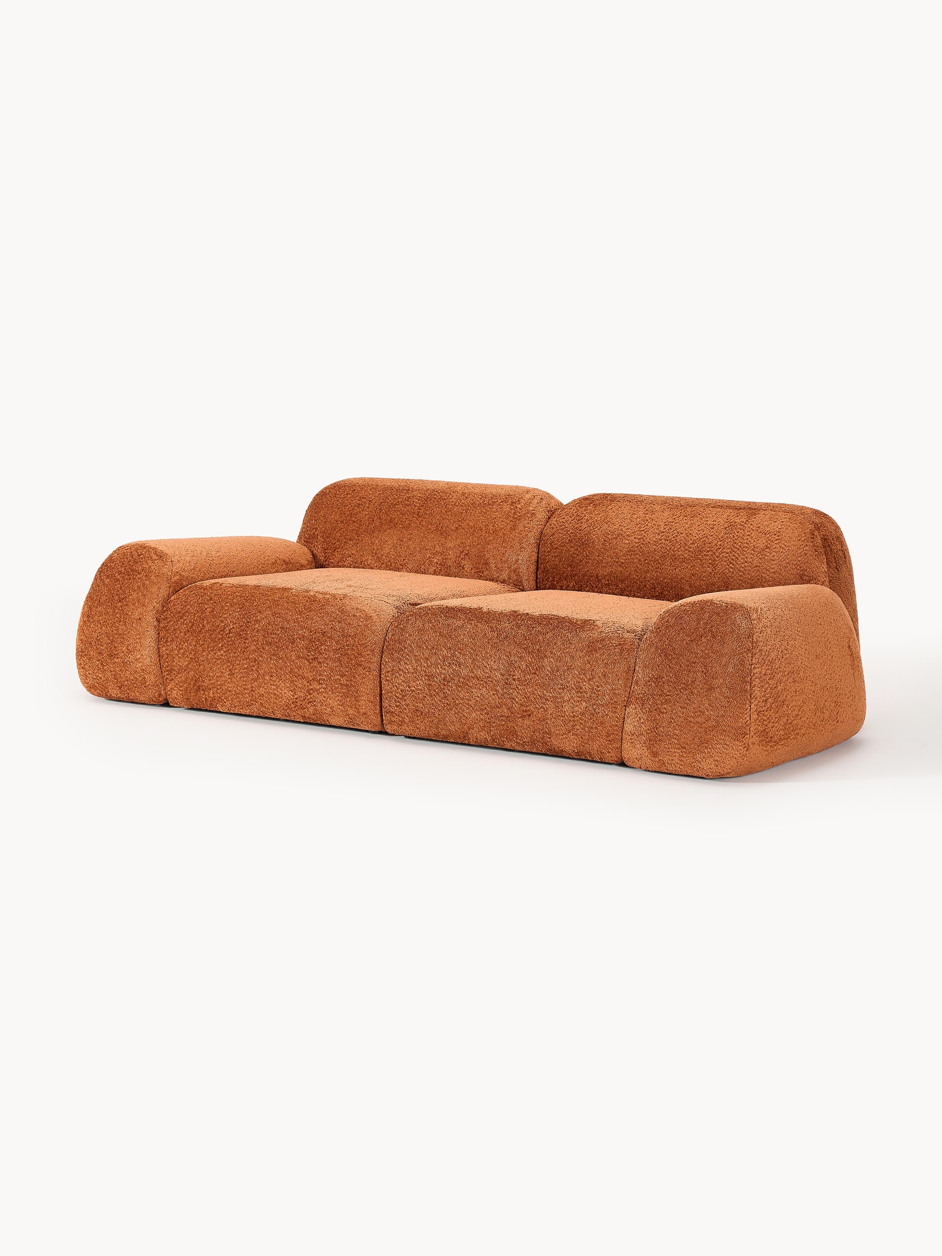 Modulaire bank Wolke (3-zits) van teddy-bouclé