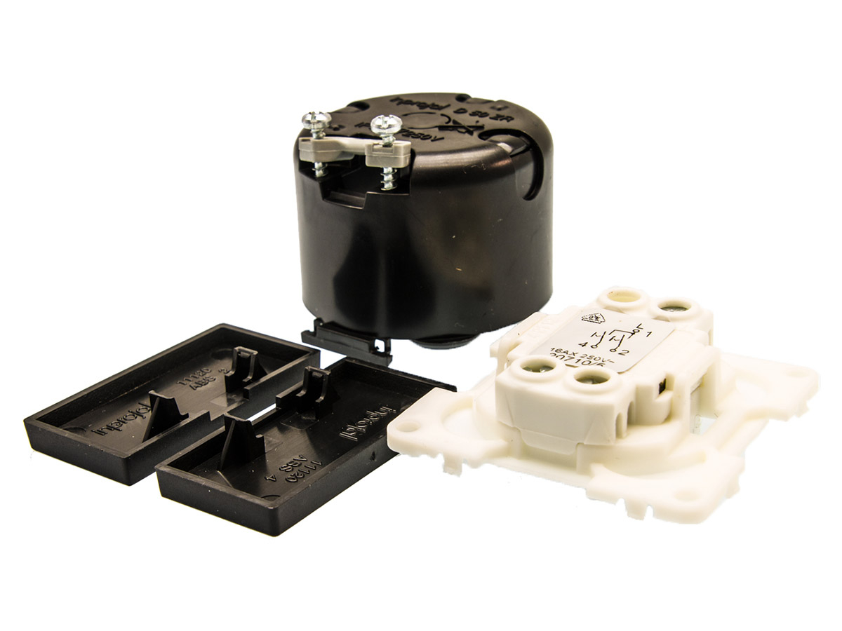 BBA 230 volt dubbele wipschakelaar - black