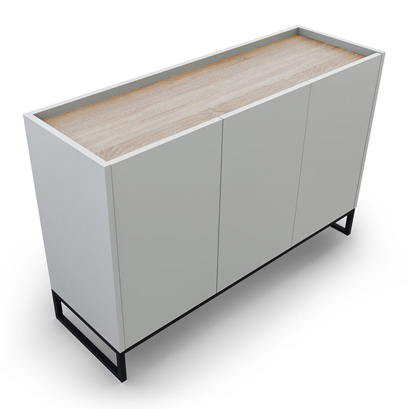 Windsor & Co Commode Helene chêne naturel/gris clair - 120x40x80 cm
