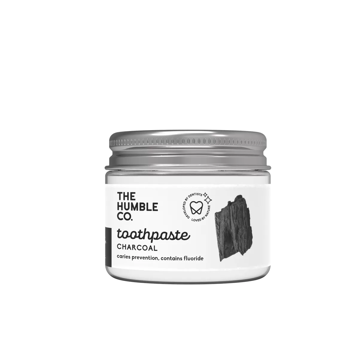 The Humble Co. naturlig tandpasta i glas, charcoal - 50 ml