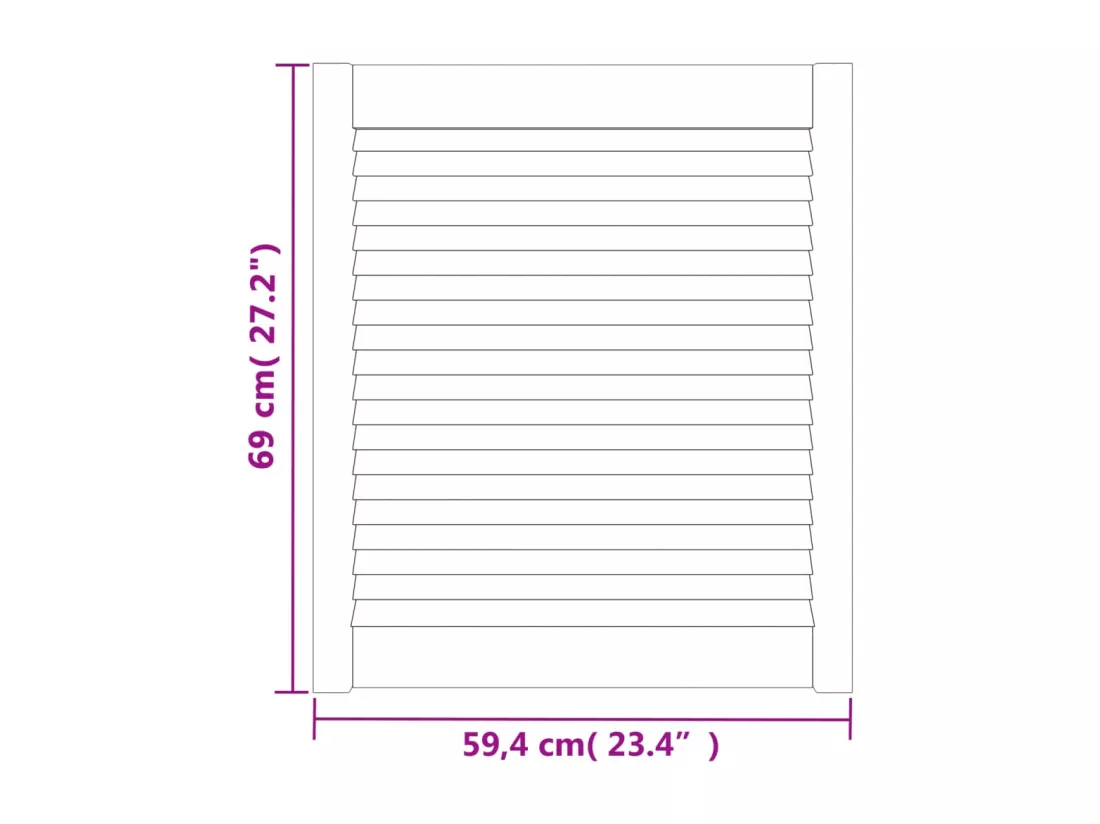 Portes d'armoire à persiennes 4 pcs blanc 69x59,4 cm pin massif