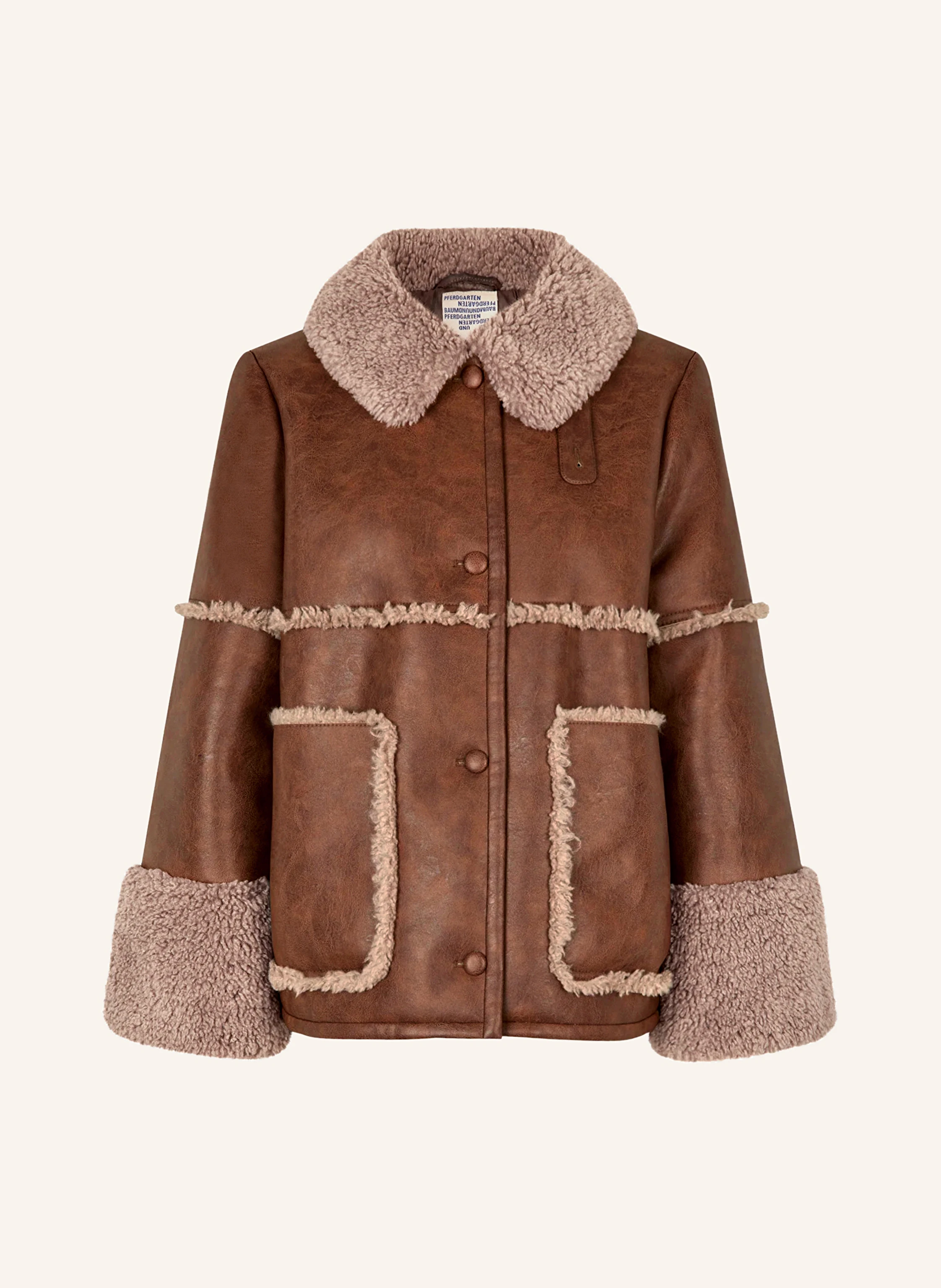 BAUM UND PFERDGARTEN Kastenjacke BIRDIE in Lederoptik mit Kunstfell
