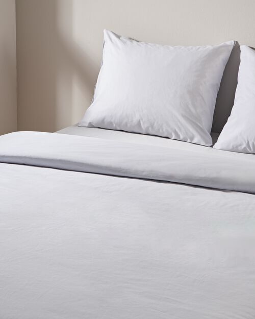 housse de couette en coton doux 240x200/220 gris clair