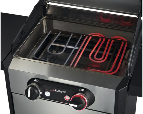 Enders eFlow Pro 2 Turbo 3 W elektrische grill inclusief dekselthermometer, vetopvangbak, grillrooster, zijplank, netsnoer, warmhoudrek, zilver