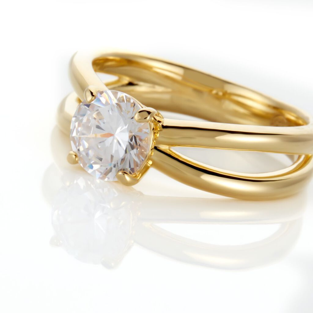 Bague Gen Plaqué Or Oxyde De Zirconium