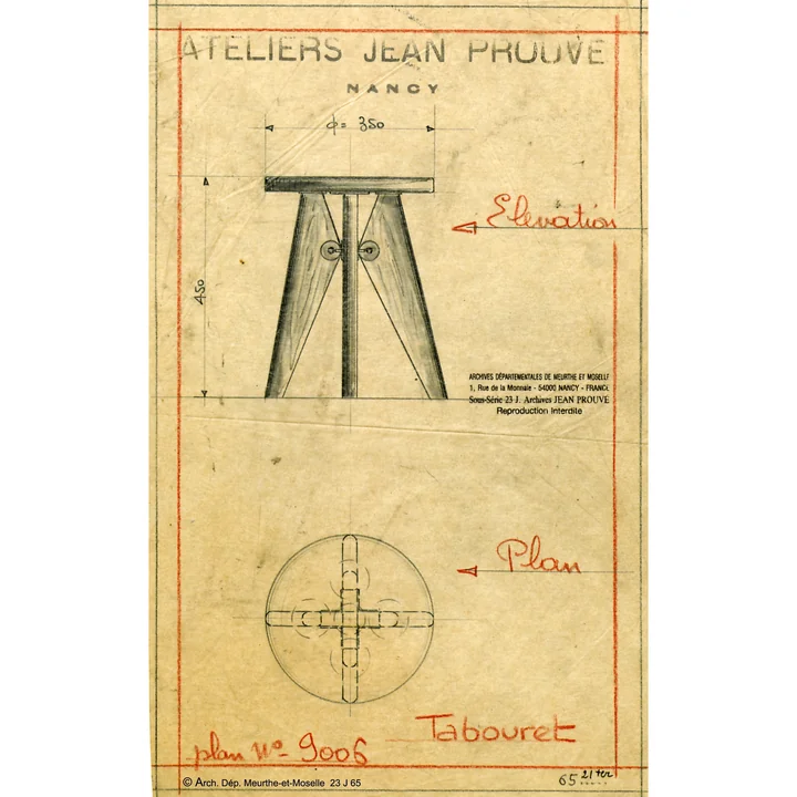 Vitra - Tabouret Solvay, Eiche dunkel / schwarz