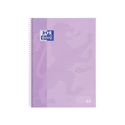 Oxford Touch' - Cahier à spirale 24 x 32 cm - 160 pages - petits carreaux (5x5 mm) - lavande
