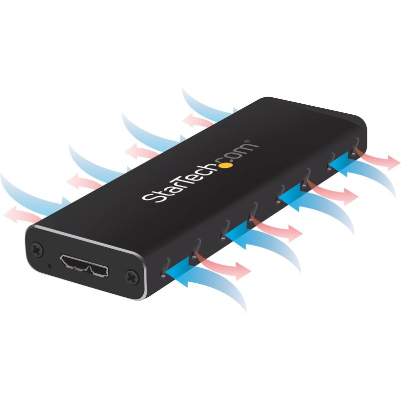 StarTech.com Boîtier Aluminium M.2 SSD vers USB 3.0 (5Gbps) avec UASP - Noir - M.2 NGFF SATA avec Clé B & Clé B+M - Boîtier Externe M.2 Portable - Non Compatible avec NVMe / AHCI