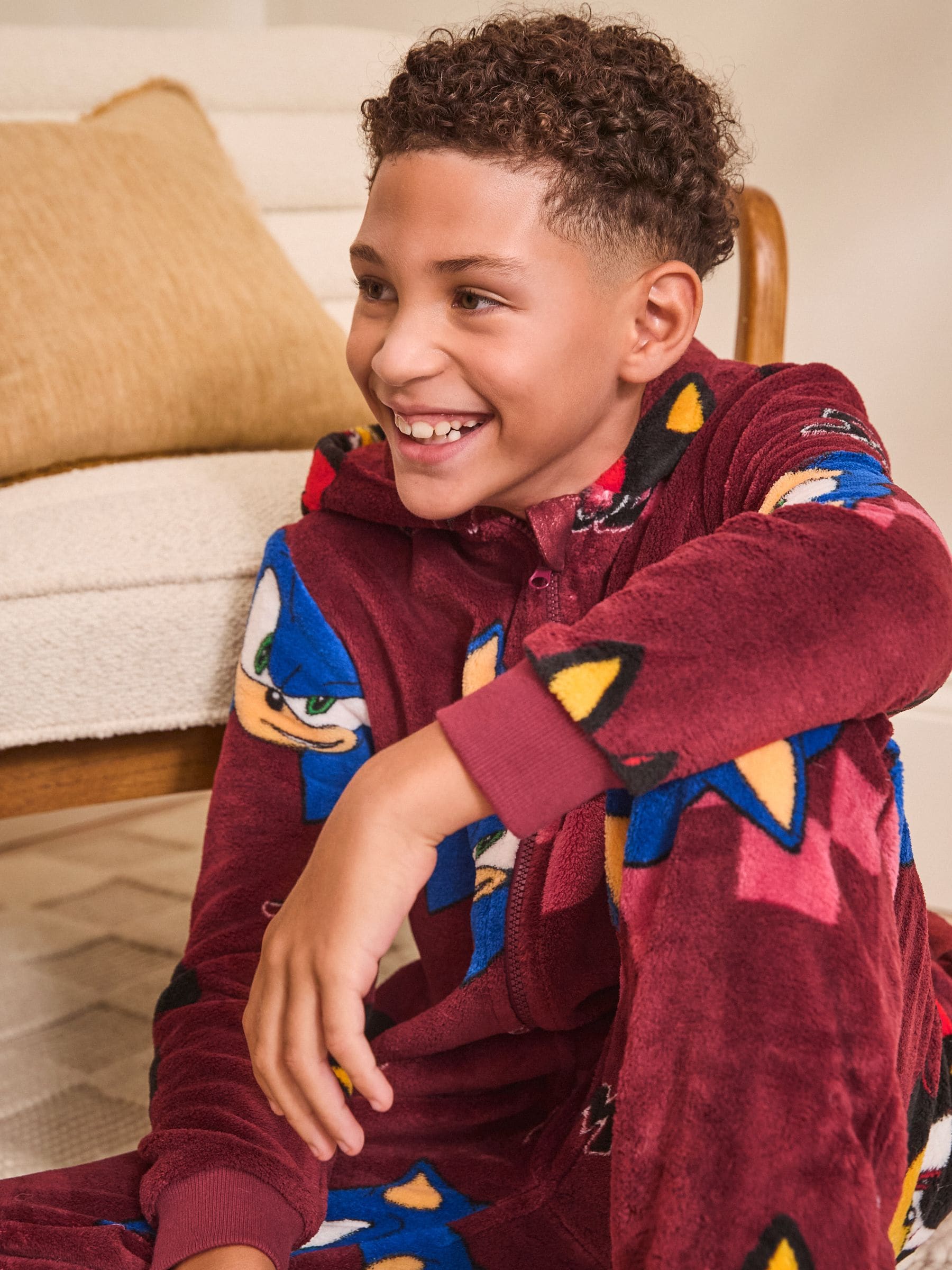 Dark Red Sonic - Fleece onesie met licentie (3-16jr)