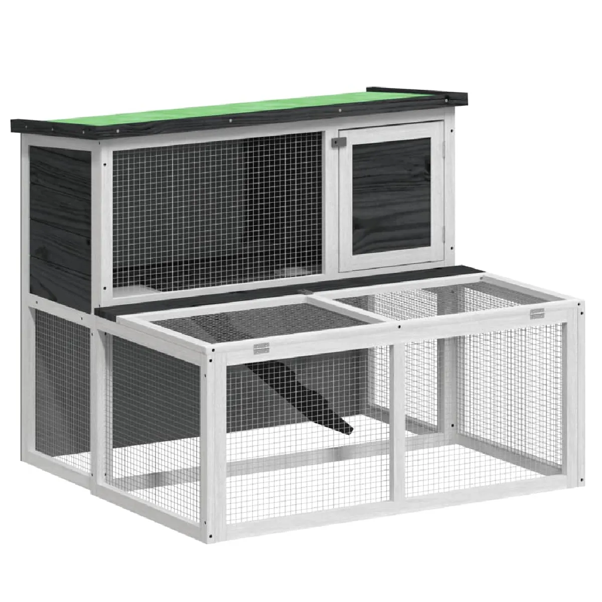 vidaXL Clapier gris 102x90x84,5 cm Pin massif
