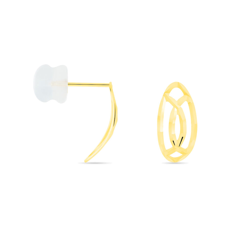 Boucles D'oreilles Puces Elodile Ovale Or Jaune