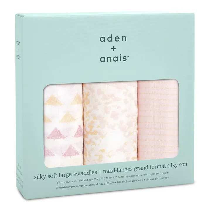 aden + anais Maxi-langes métalliques - Pack de 3 | Rose