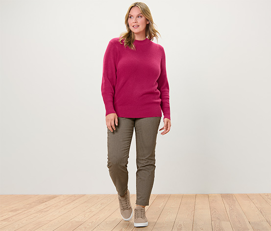Stretchhose mit Hahnentritt-Jacquard