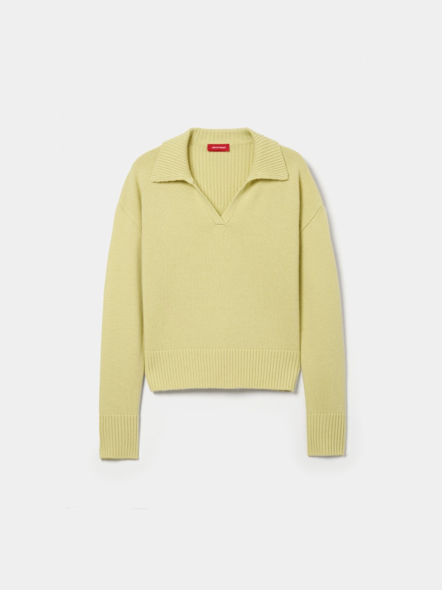 Camisola de lã com decote em V