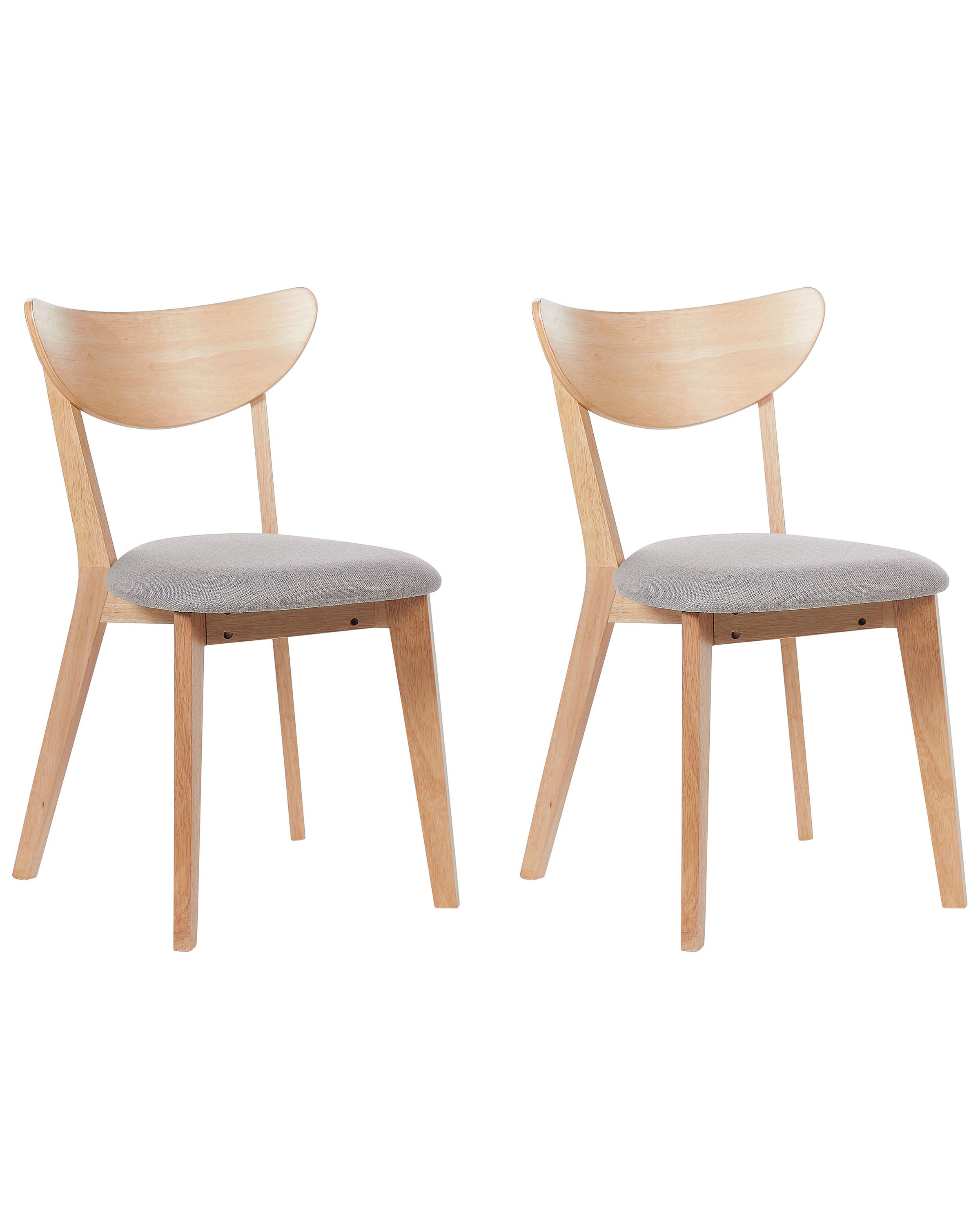 Set van 2 eetkamerstoelen ERIE Hout Lichtbruin/grijs