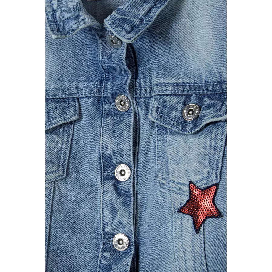 MINOTI Jeansjacke mit Aufnähern Denim-Blau