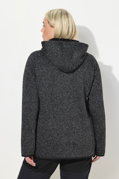 Strickfleece-Jacke, Teddyfleece, 2-Wege-Zipper, Reflektor