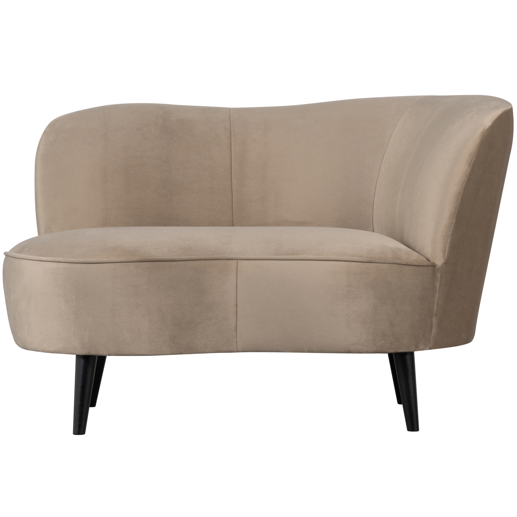 Lounge fauteuil Sara Sara Lounge Fauteuil Rechts - Fluweel - Khaki
