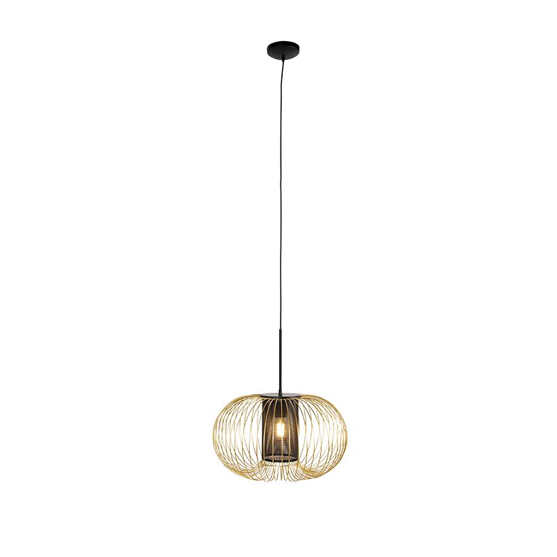 Design hanglamp goud met zwart 50 cm - Marnie