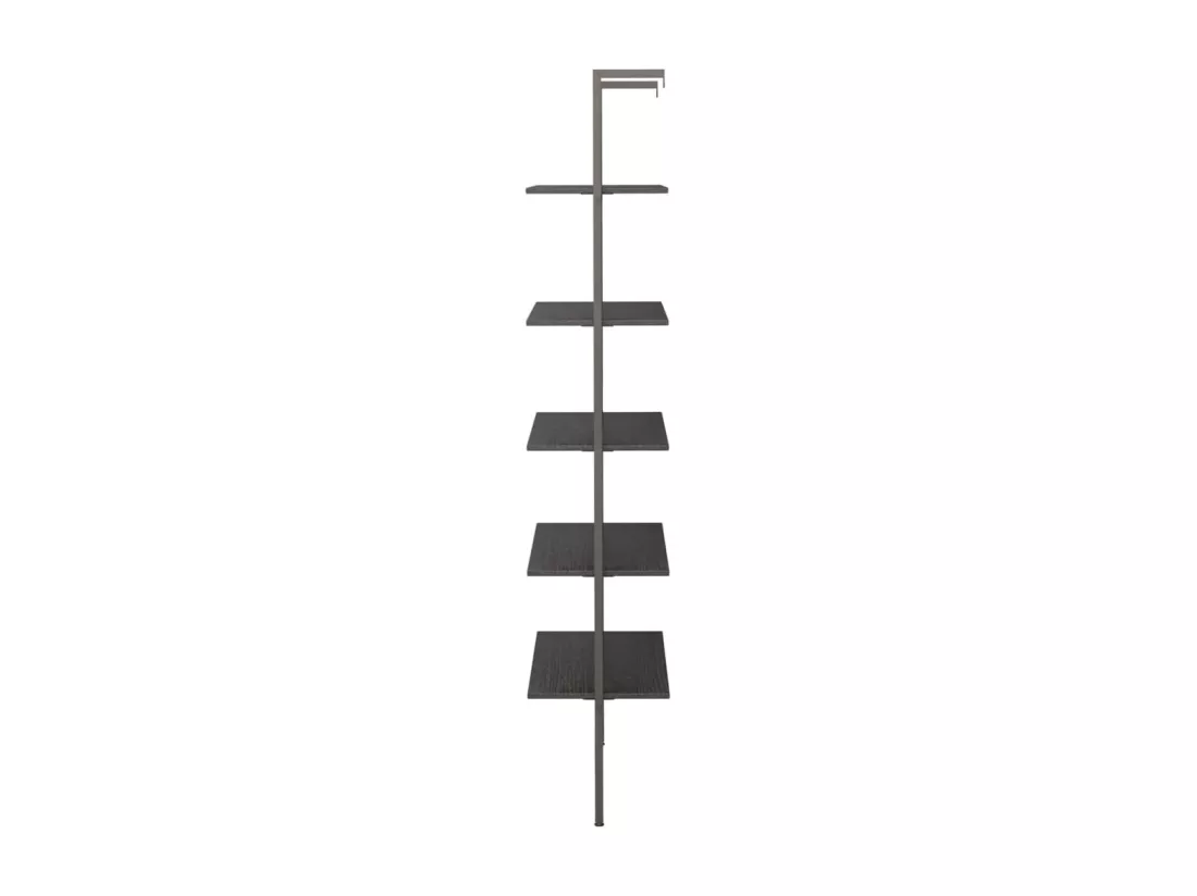 Étagère inclinée à 5 niveaux Noir 64x35x185 cm