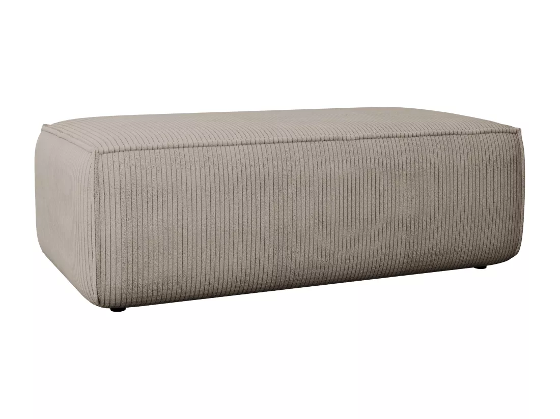 Pouf en velours côtelé taupe AMELIA