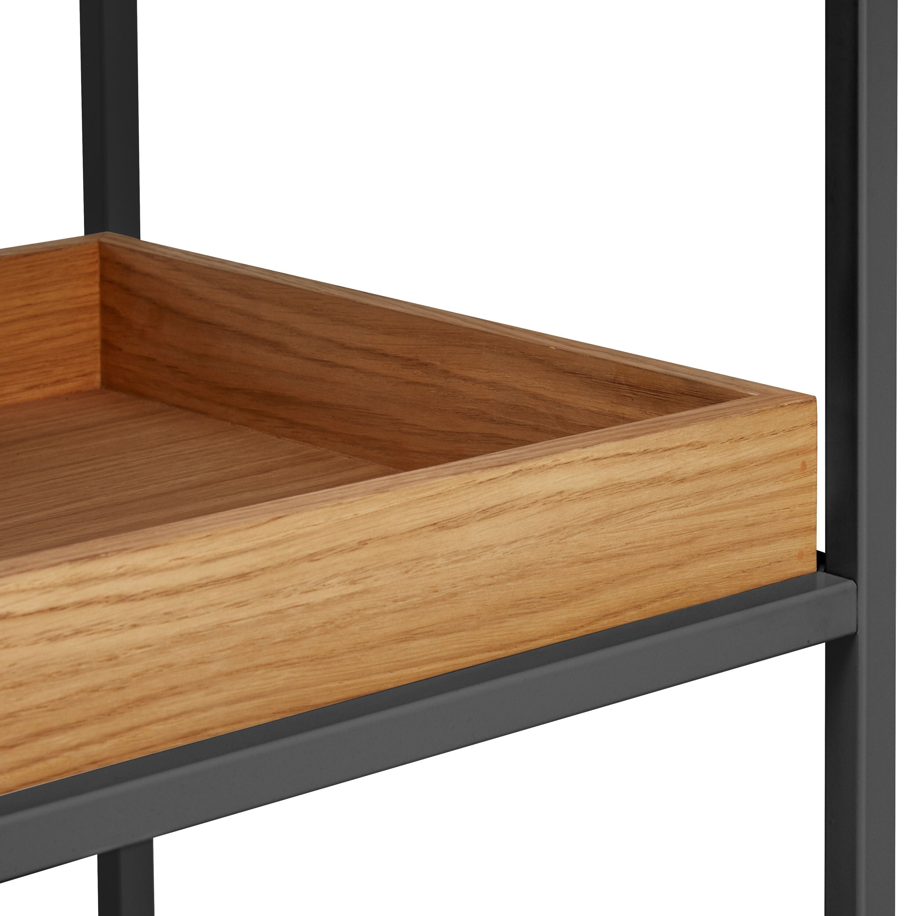 SEVEN Regal - Weiss / Eiche / B: 93.2 cm x T: 39.0 cm x H: 189.0 cm
