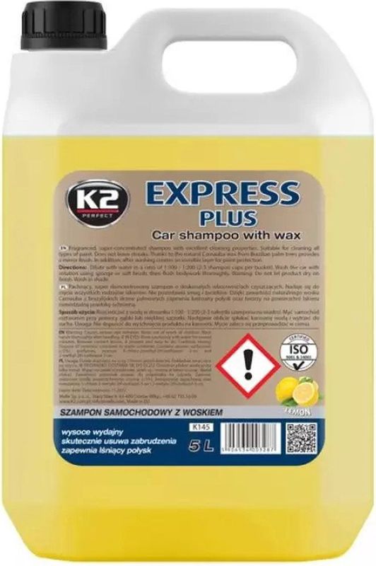 Autoshampoo K2 Express Plus jerrycan 5 liter wax geur citroen autowasmiddel