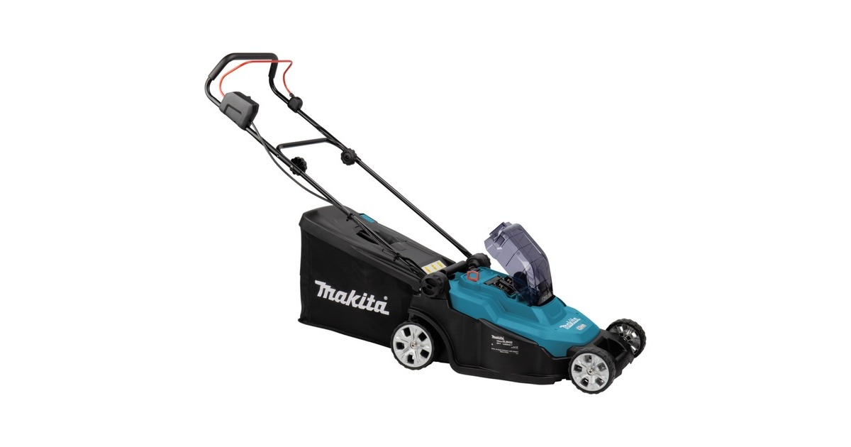 MakitaDLM432PT2  2x18 V Grasmaaier  (Blauw/zwart, Incl. 2 accu's en duo snellader)