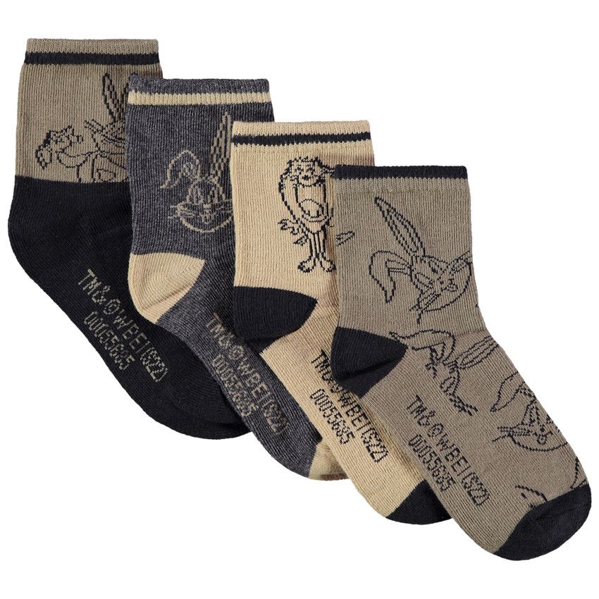 Lot de 4 paires de chaussettes print Looney Tunes pour garçon - Vert