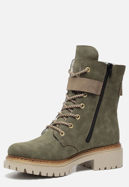 Rieker Veterboots groen Synthetisch 172246
