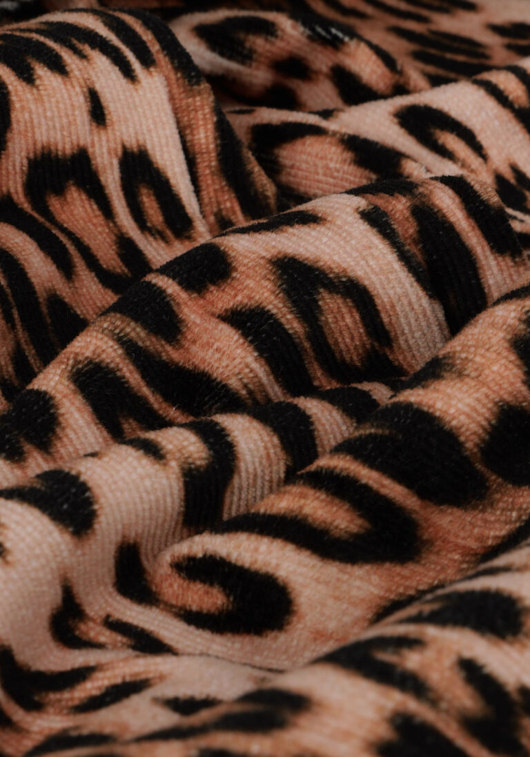 ALIX THE LABEL bruine alix the label wijde broek ladies woven leopard velvet pants