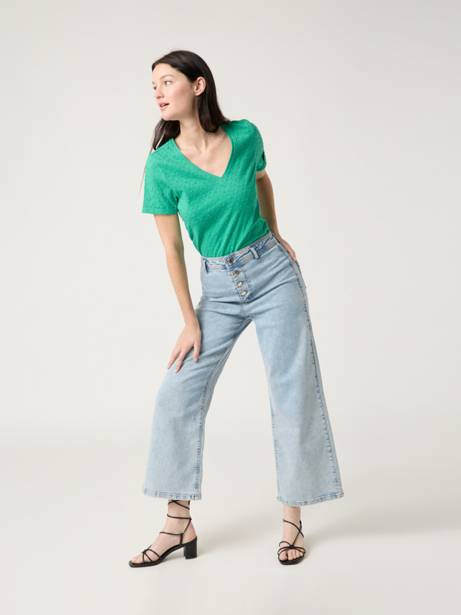 Top manches courtes broderies anglaises