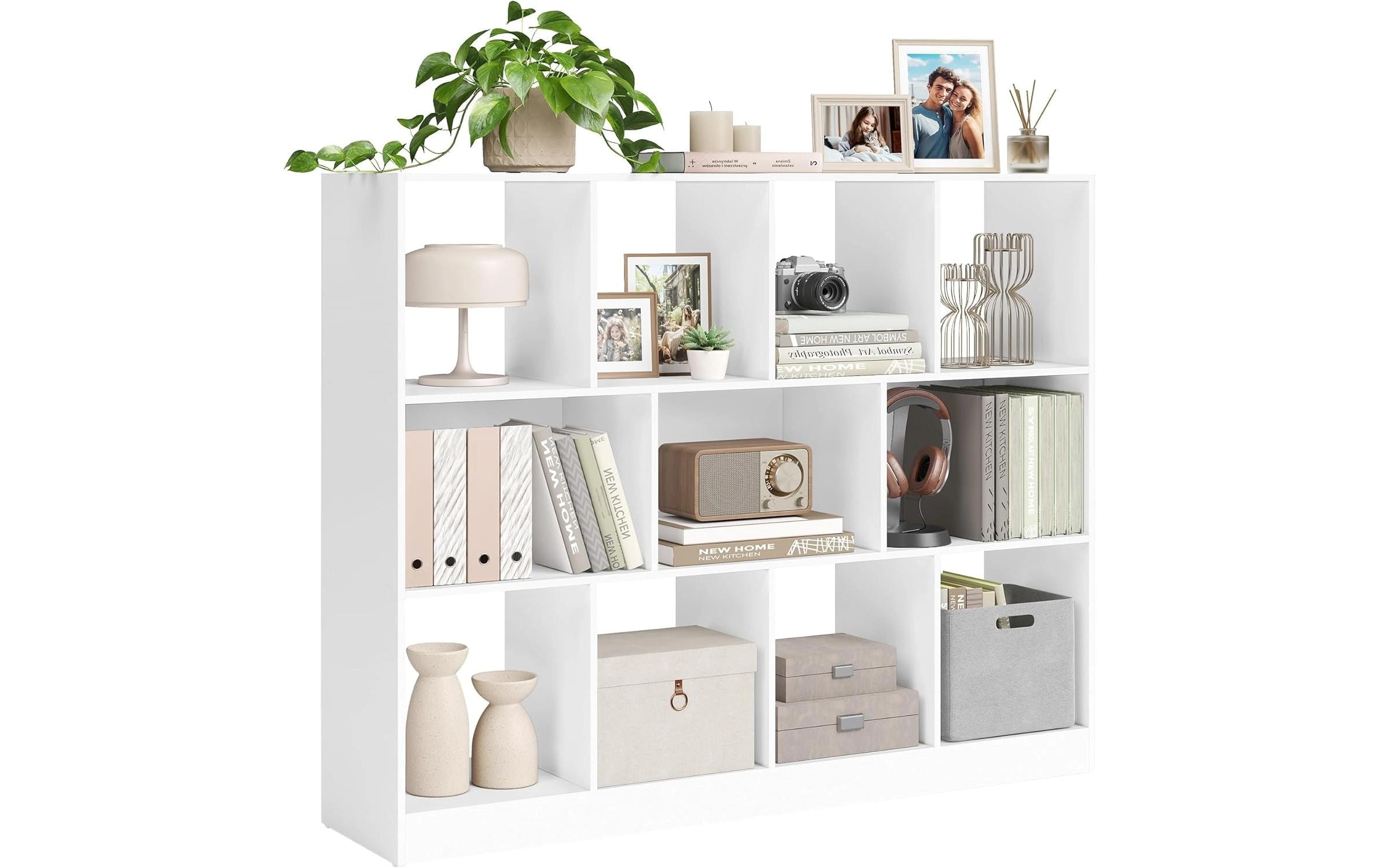 Bücherregal Weiss<br>Bücherregal mit 11 Fächern