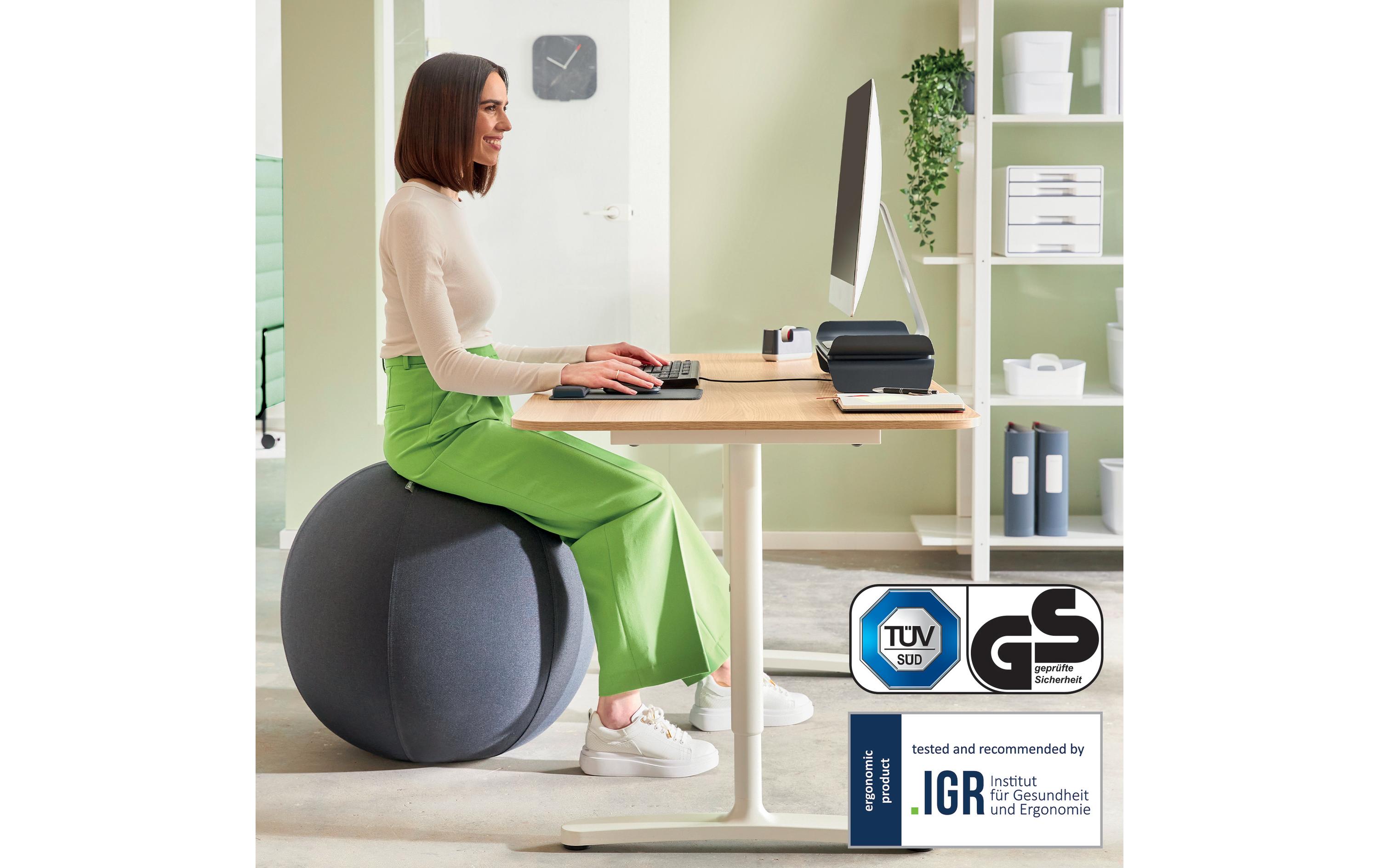 Sitzball Ergo Active 75 cm, Dunkelgrau<br>Sitzball für zu Hause oder für Büro