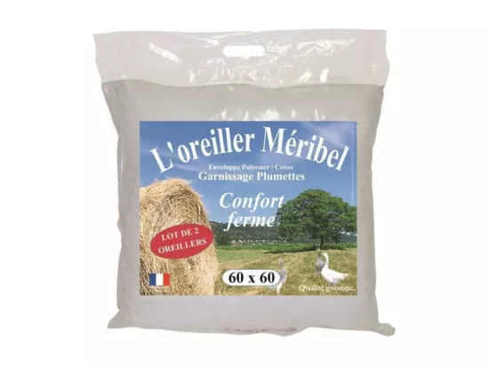 DODO Lot de 2 Oreillers MERIBEL Plumettes 60x60cm