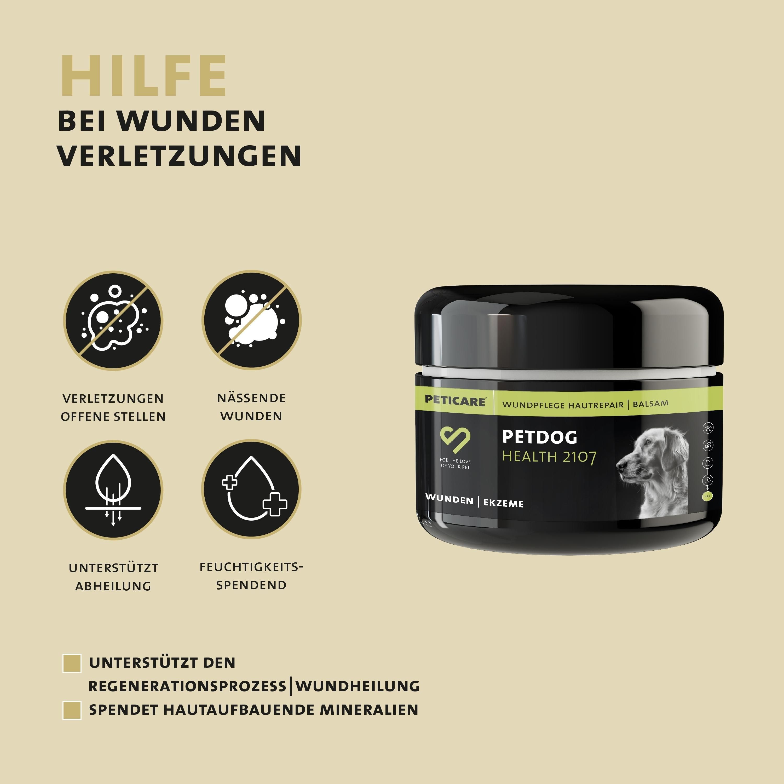 Peticare Wund-Salbe für Hunde, bei Wunden & Haut-Verletzungen aller Art