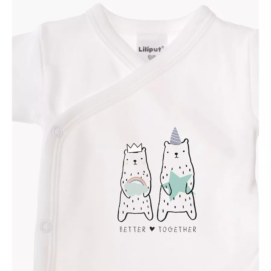Liliput Kurzarm-Wickelbody 2er-Pack Happy Day weiß