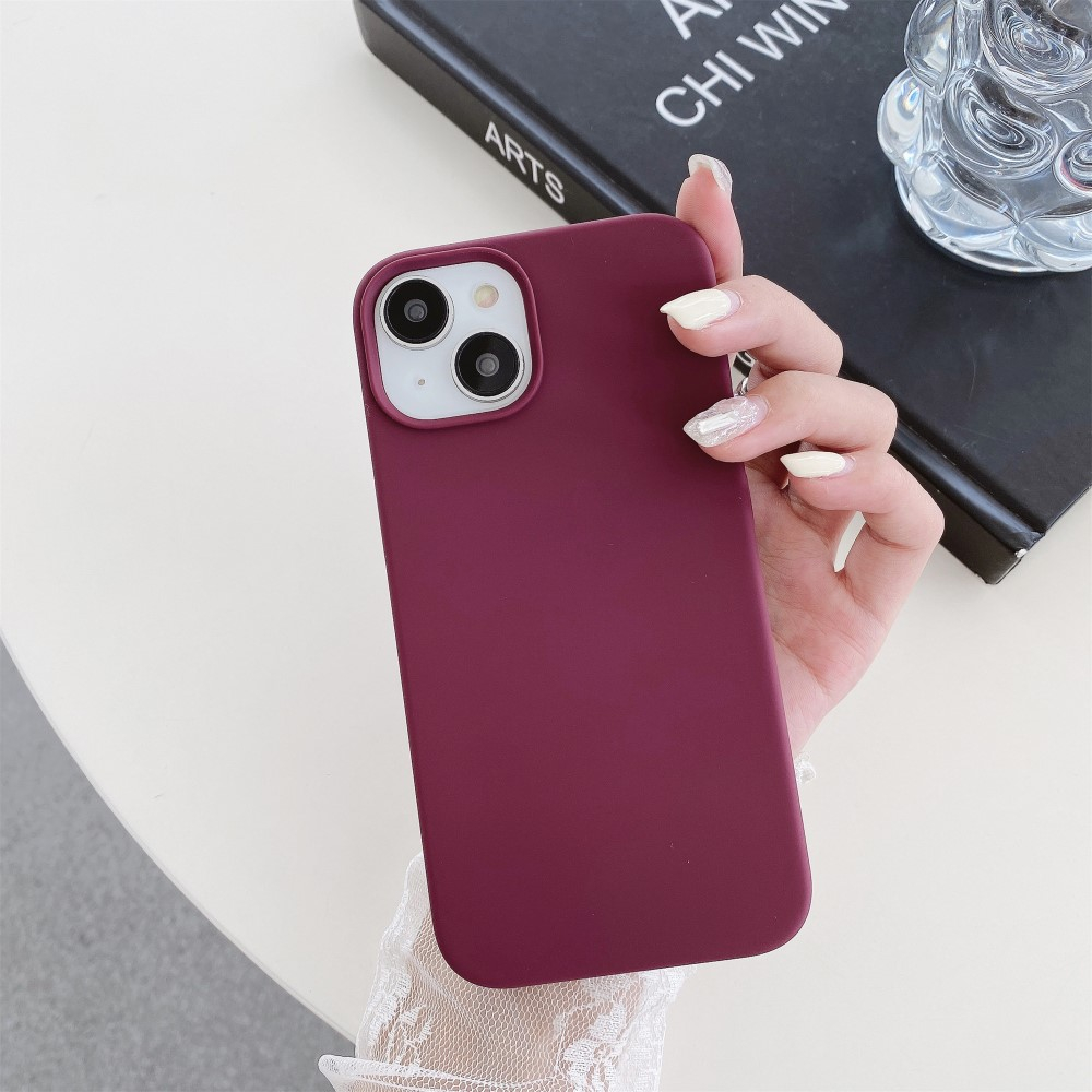 iPhone 15 MagSafe Silikon Case Hülle - Dunkelrot